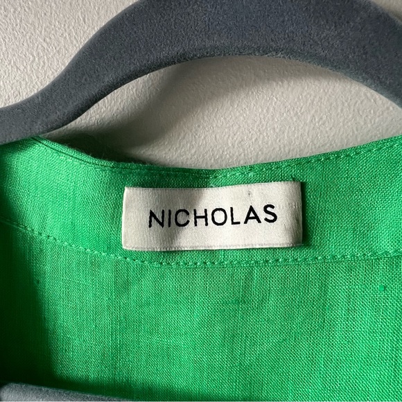 NICHOLAS Troy Green Linen Dress size 10 US - Picture 6 of 13